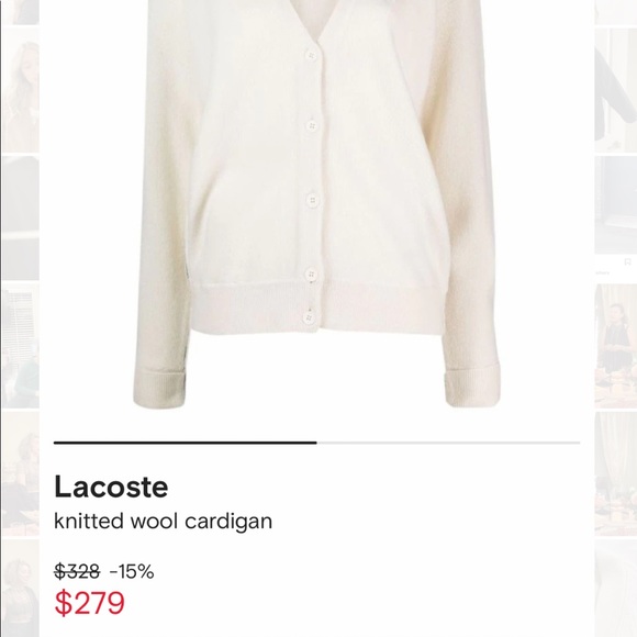 Lacoste oversized wool blend cardigan - Picture 5 of 8